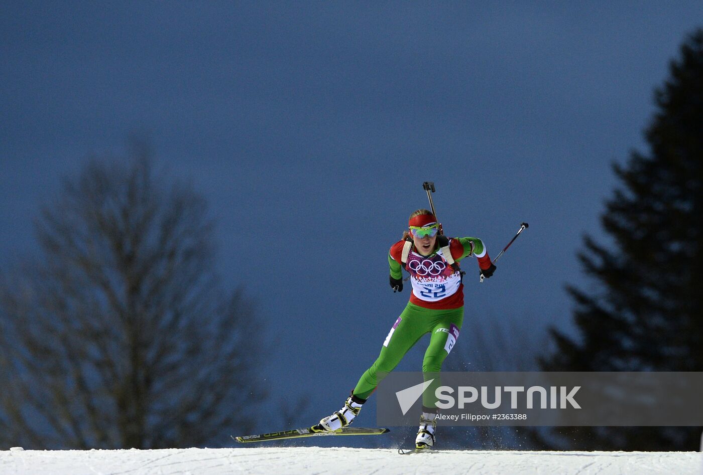 2014 Winter Olympics. Biathlon. Women. Sprint race