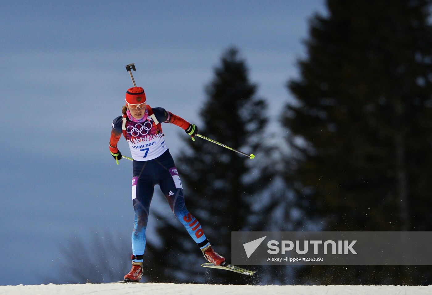 2014 Winter Olympics. Biathlon. Women. Sprint race