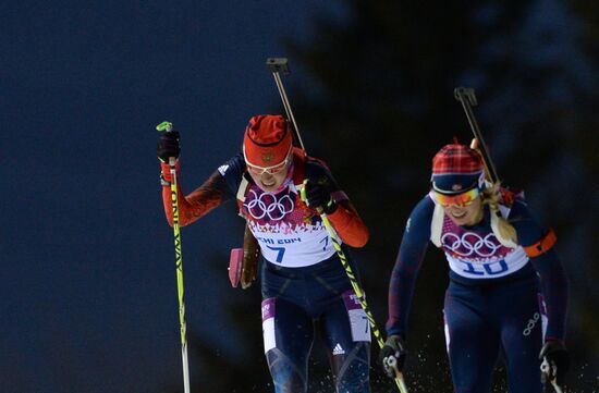 2014 Olympics. Biathlon. Women. Sprint race