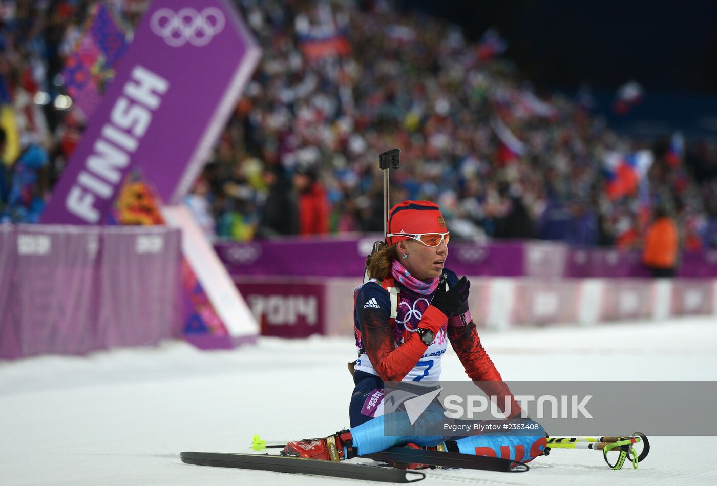 2014 Olympics. Biathlon. Women. Sprint race