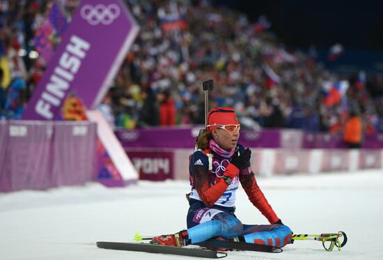 2014 Olympics. Biathlon. Women. Sprint race