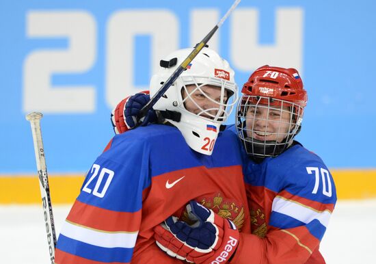 2014 Winter Olympics. Ice hockey. Women. Russia vs. Germany