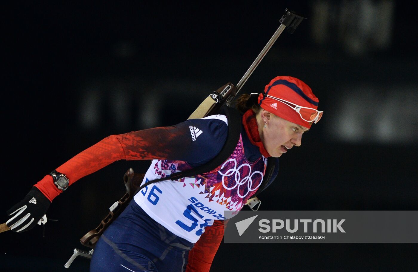 2014 Winter Olympics. Biathlon. Women. Sprint race