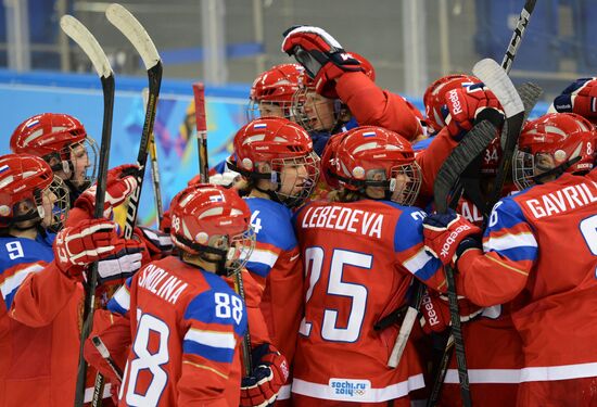 2014 Winter Olympics. Ice hockey. Women. Russia vs. Germany