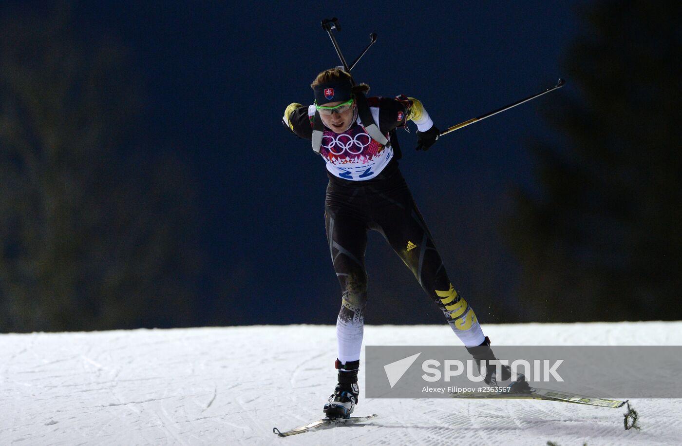 2014 Winter Olympics. Biathlon. Women. Sprint race
