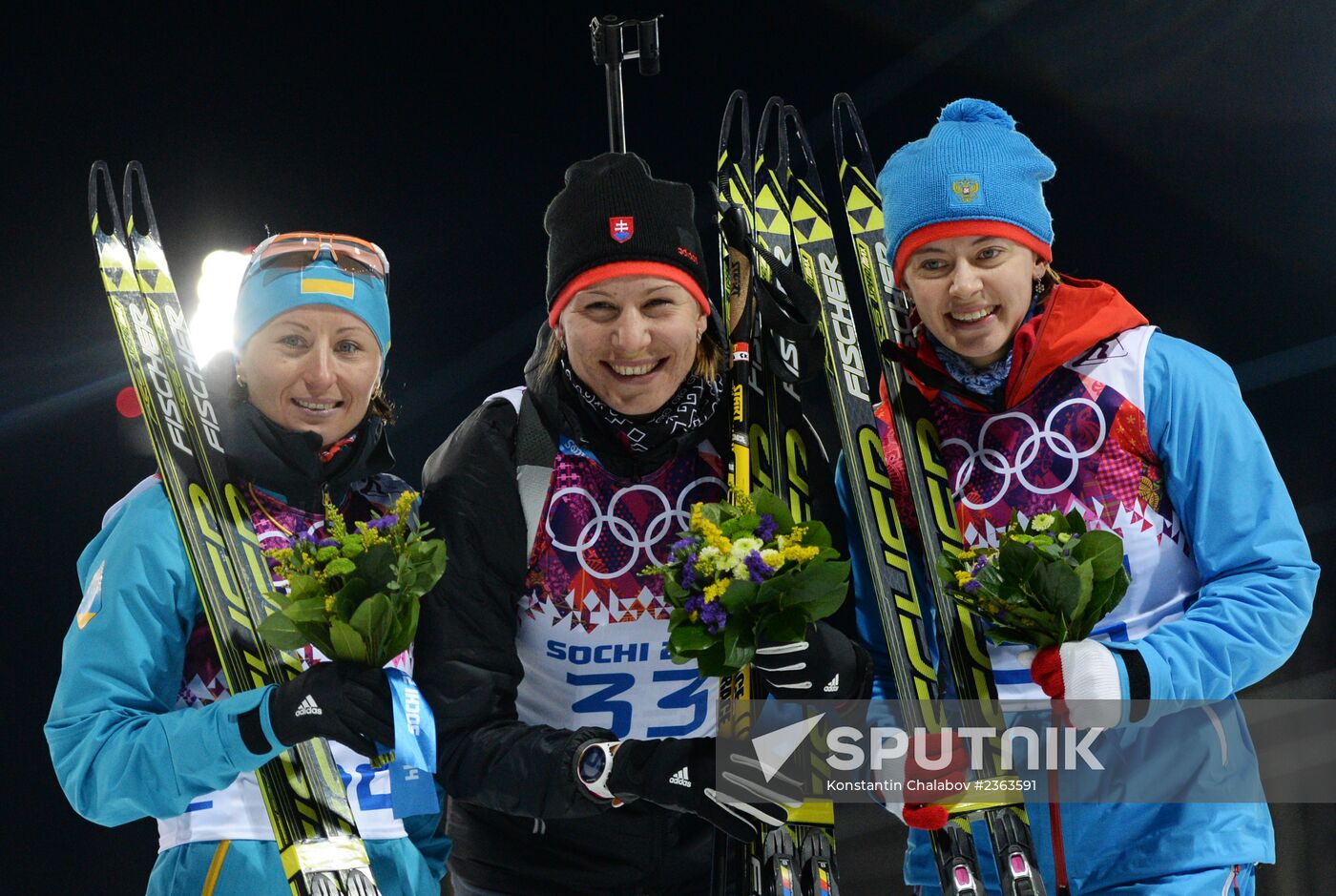 2014 Winter Olympics. Biathlon. Women. Sprint race