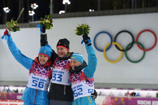2014 Winter Olympics. Biathlon. Women. Sprint race