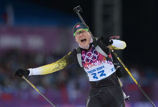 2014 Winter Olympics. Biathlon. Women. Sprint race