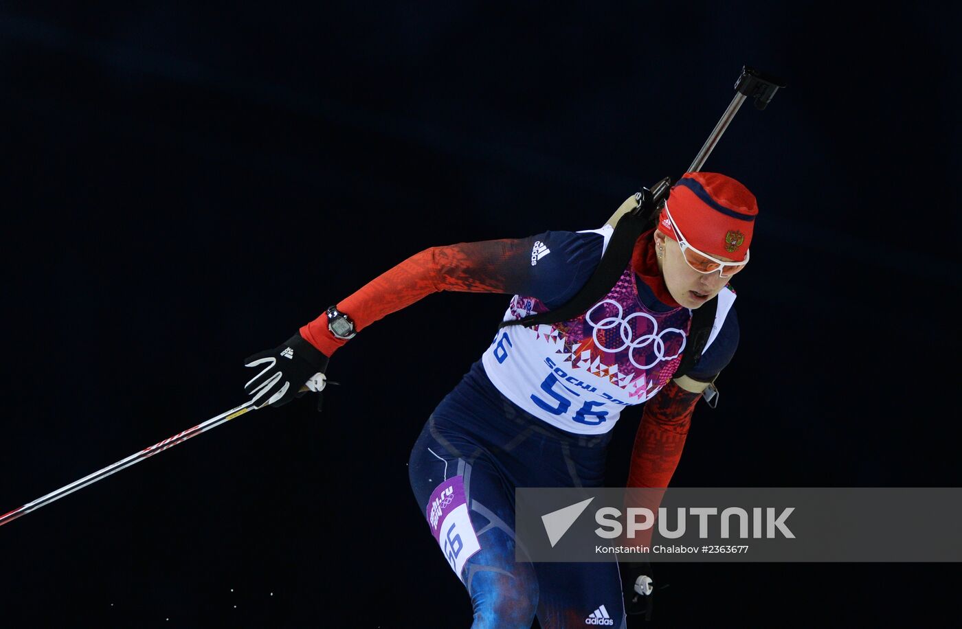 2014 Olympics. Biathlon. Women. Sprint race