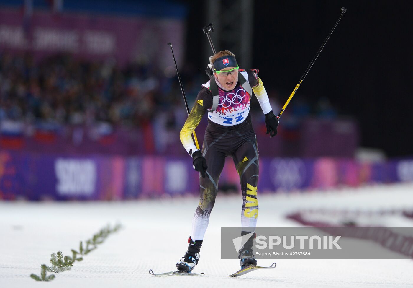 2014 Winter Olympics. Biathlon. Women. Sprint race