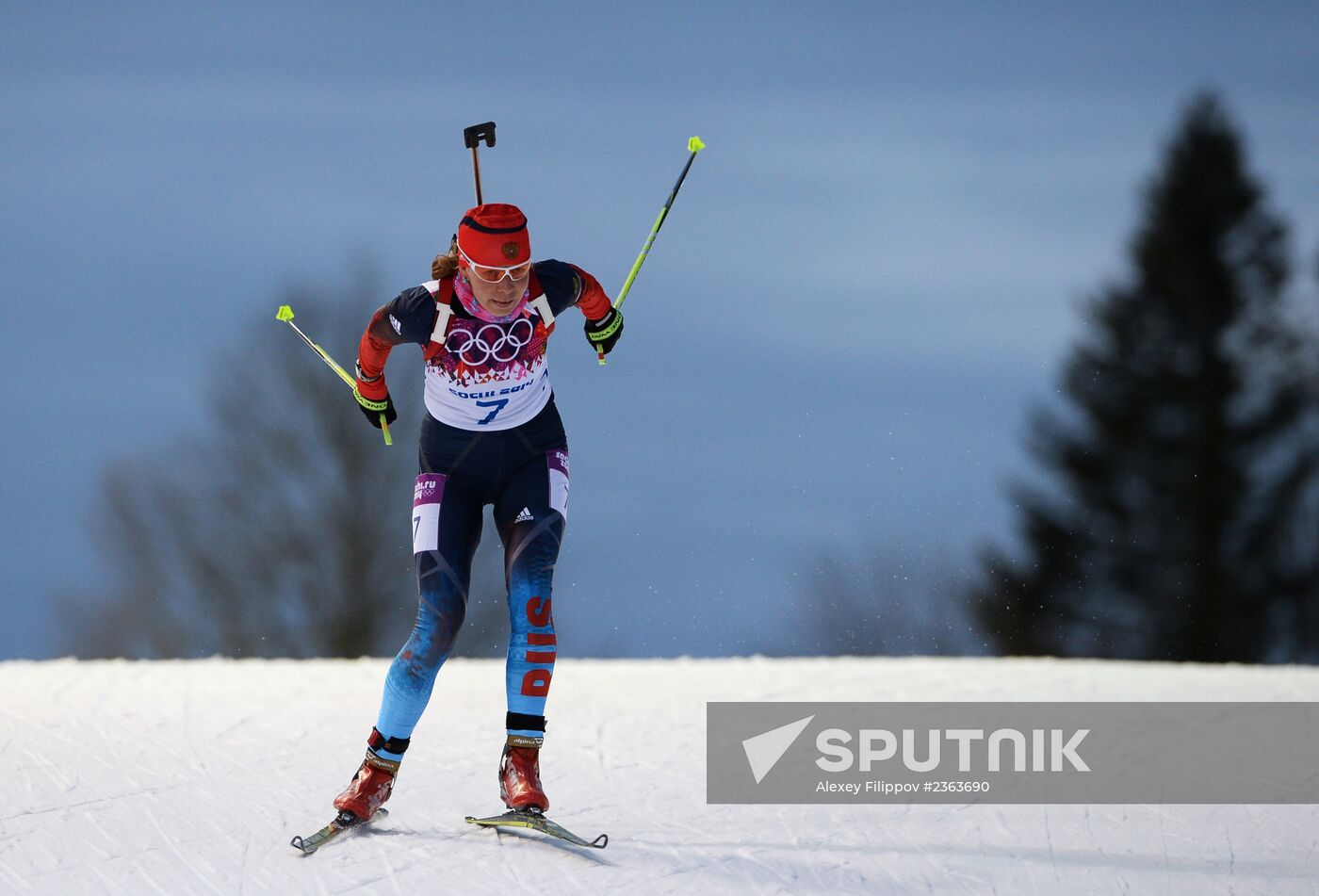 2014 Winter Olympics. Biathlon. Women. Sprint race