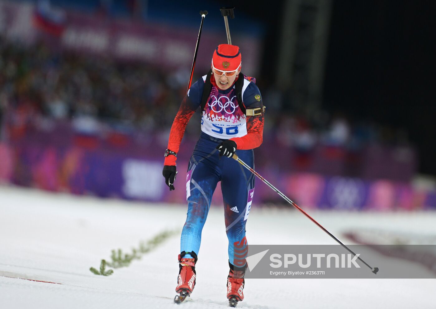 2014 Olympics. Biathlon. Women. Sprint race