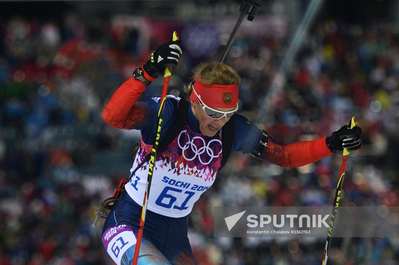 2014 Winter Olympics. Biathlon. Women. Sprint race