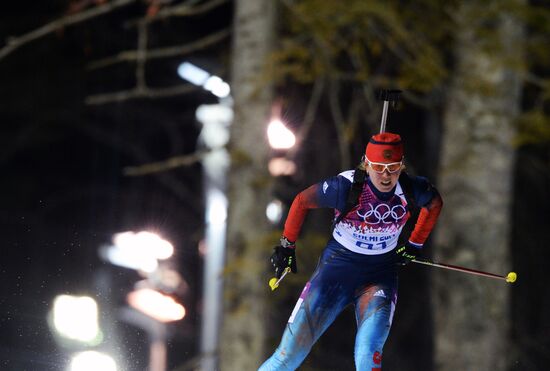 2014 Olympics. Biathlon. Women. Sprint race