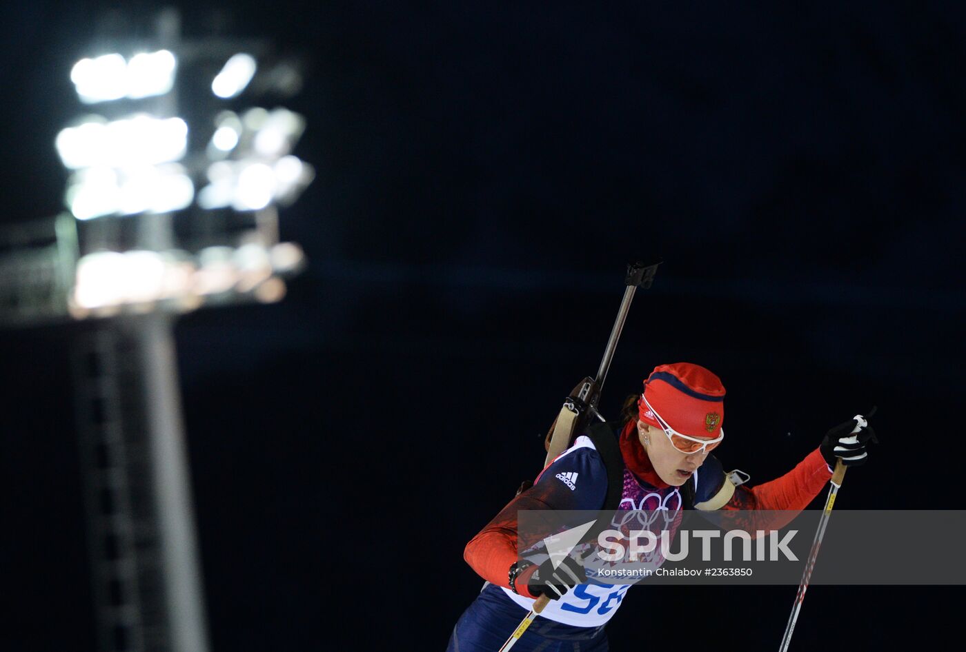2014 Winter Olympics. Biathlon. Women. Sprint race