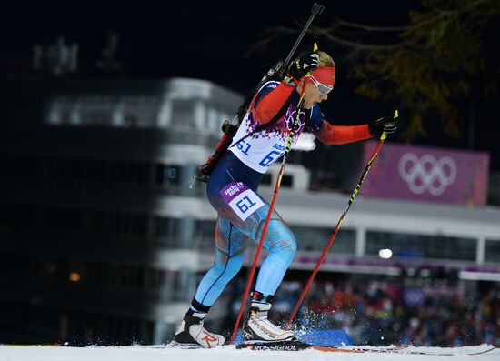 2014 Winter Olympics. Biathlon. Women. Sprint race