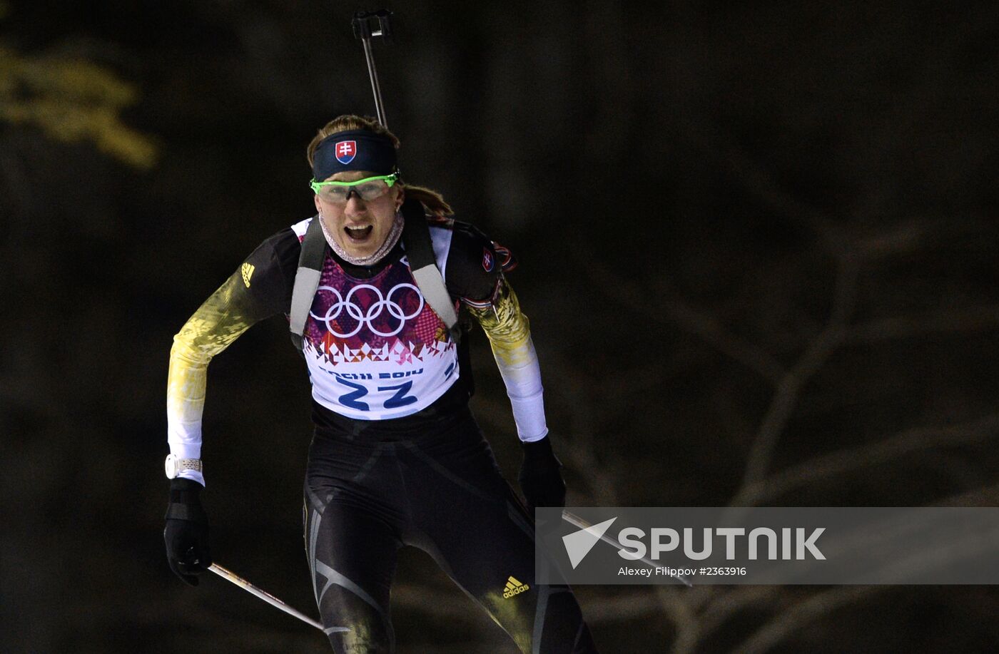 2014 Winter Olympics. Biathlon. Women. Sprint race