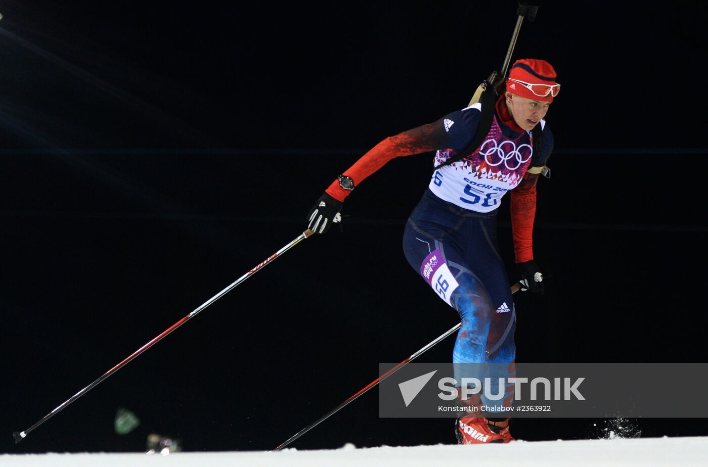 2014 Winter Olympics. Biathlon. Women. Sprint race