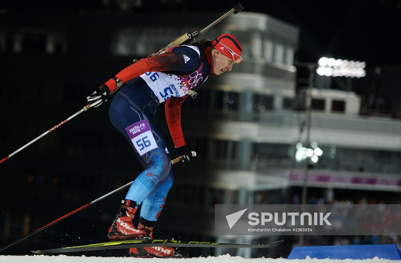 2014 Olympics. Biathlon. Women. Sprint race