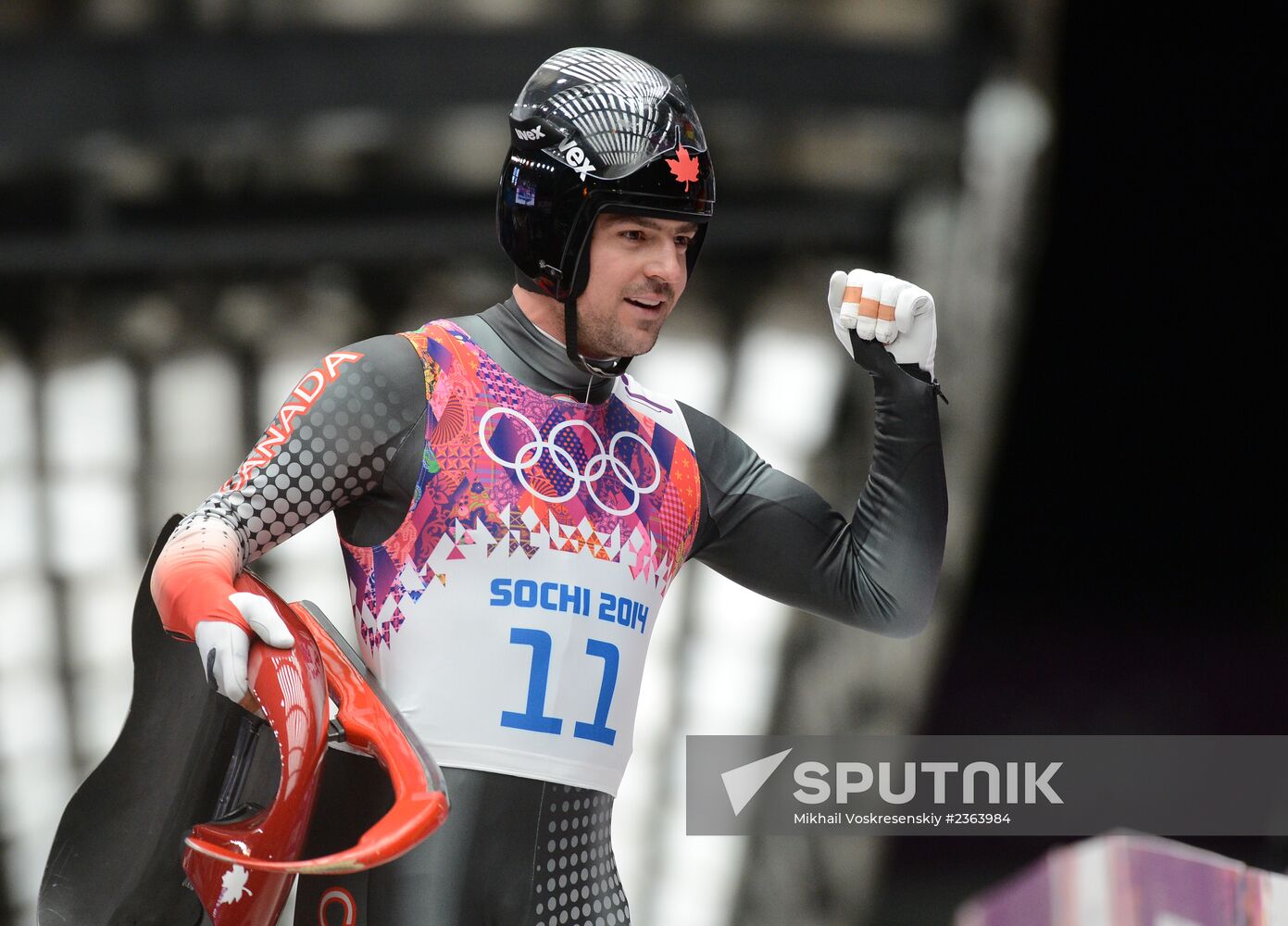 2014 Winter Olympics. Luge. Men. Day Two