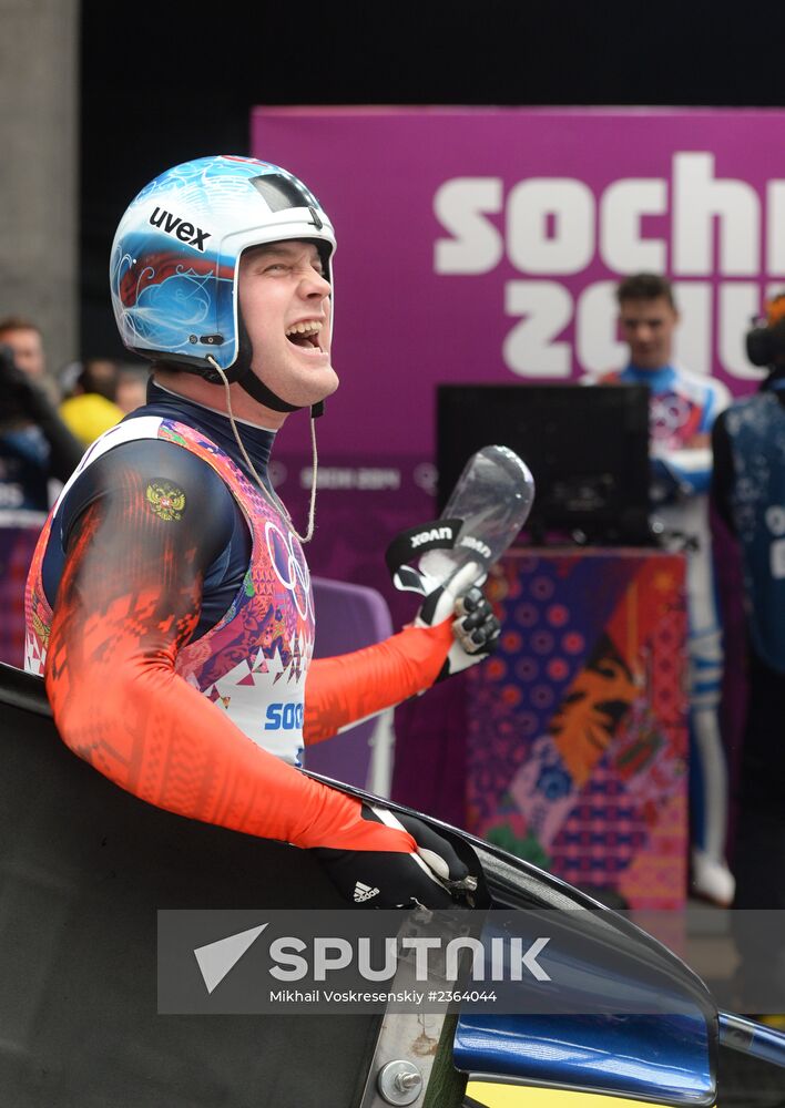2014 Winter Olympics. Luge. Men. Day Two