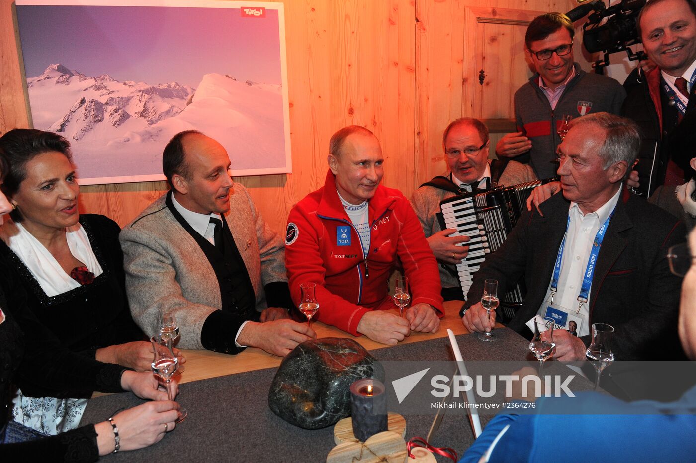 Vladimir Putin visits Austria's Tirol House in Sochi