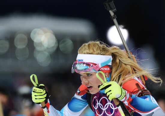 2014 Winter Olympics. Biathlon. Women. Sprint race