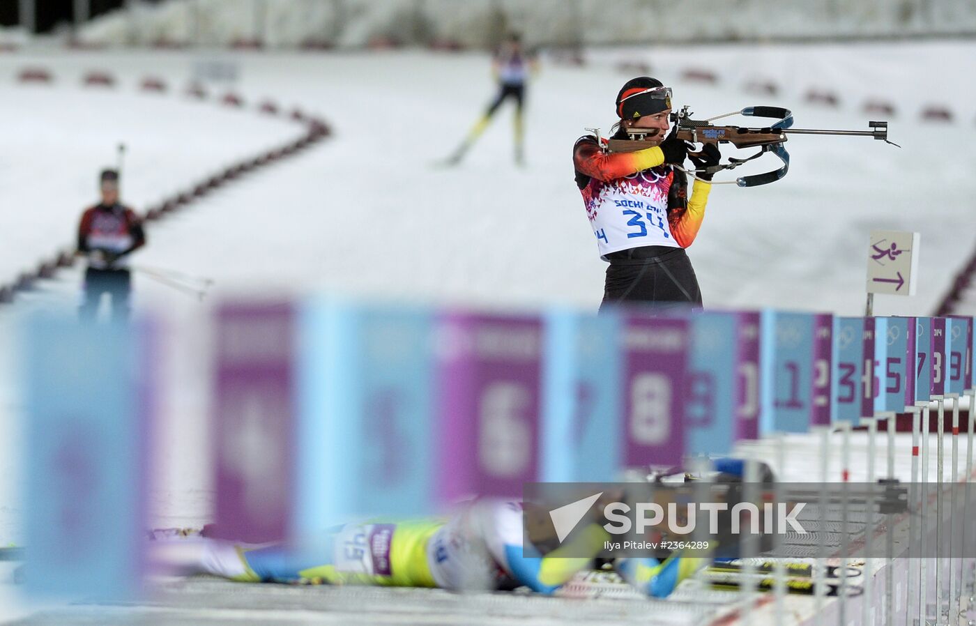 2014 Winter Olympics. Biathlon. Women. Sprint race
