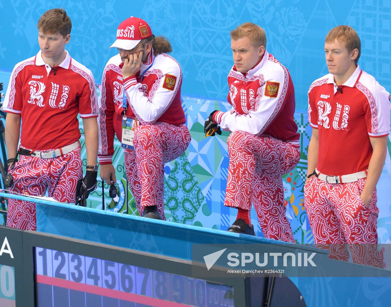2014 Winter Olympics. Curling. Men. Day One