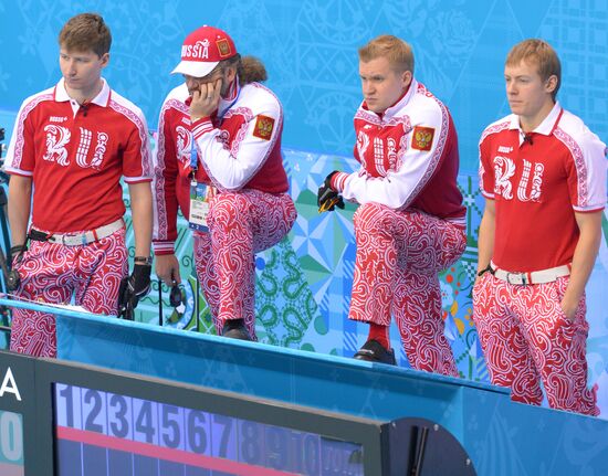 2014 Winter Olympics. Curling. Men. Day One