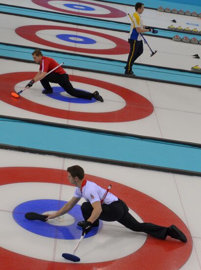 2014 Olympic Games. Curling. Men. First Day