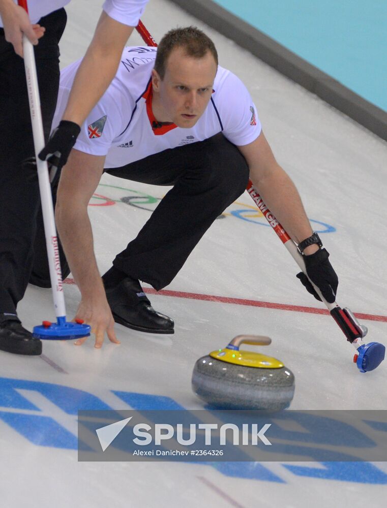 2014 Olympic Games. Curling. Men. First Day