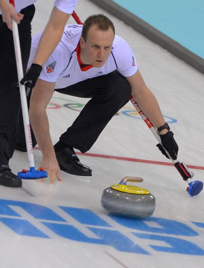 2014 Olympic Games. Curling. Men. First Day