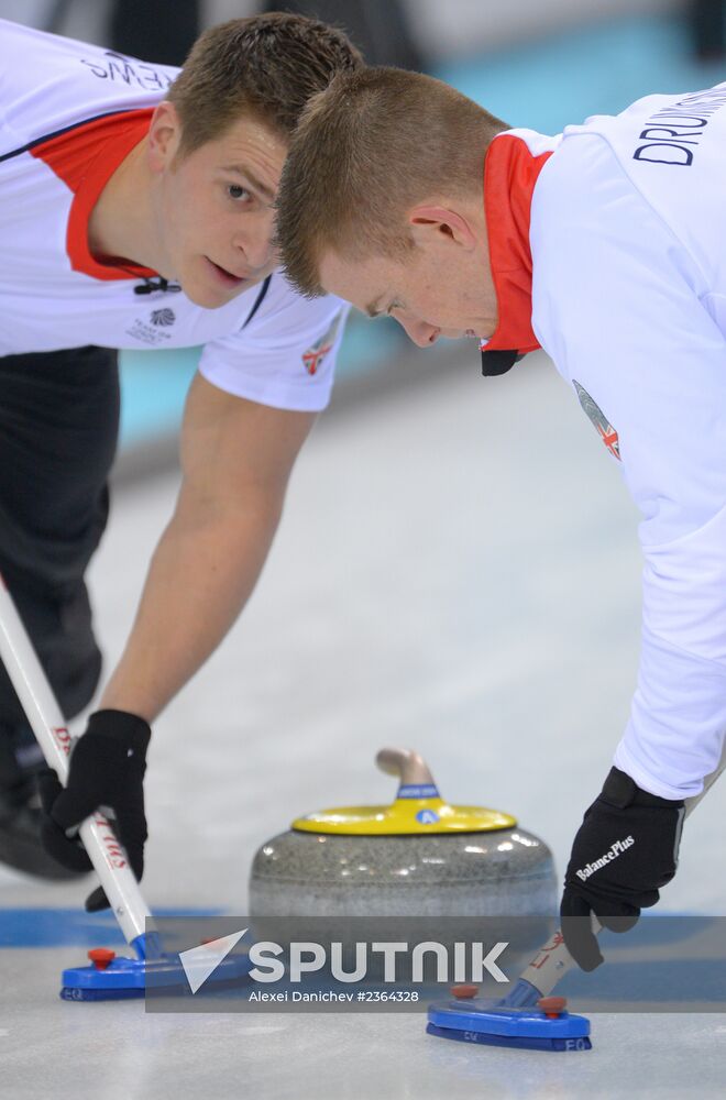 2014 Olympic Games. Curling. Men. First Day