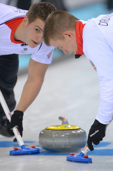 2014 Olympic Games. Curling. Men. First Day