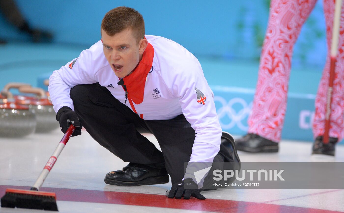 2014 Winter Olympics. Curling. Men. Day One
