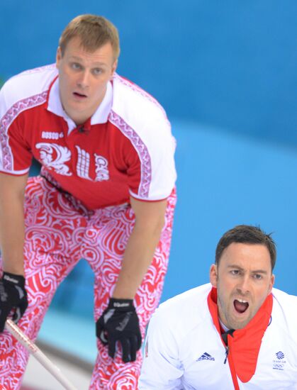 2014 Winter Olympics. Curling. Men. Day One