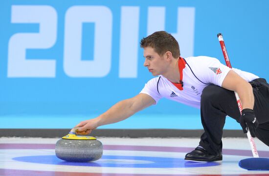 2014 Winter Olympics. Curling. Men. Day One