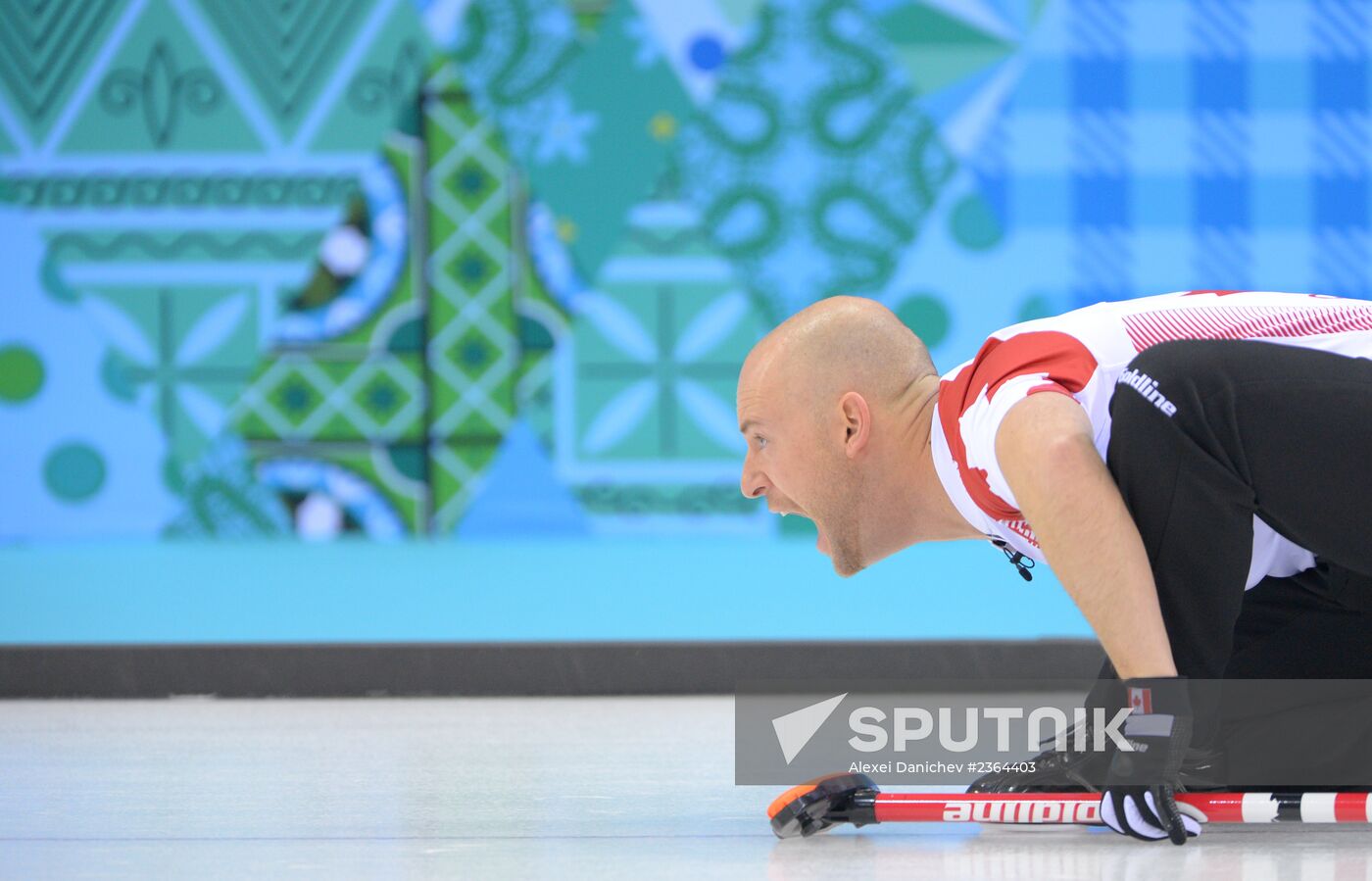2014 Winter Olympics. Curling. Men. Day One