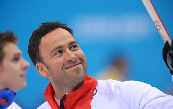 2014 Winter Olympics. Curling. Men. Day One