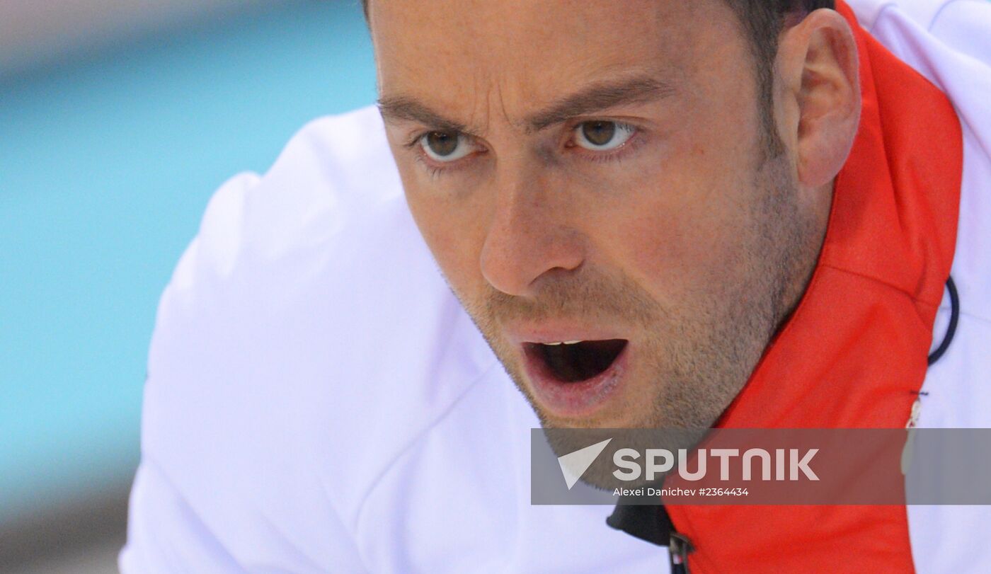 2014 Winter Olympics. Curling. Men. Day One