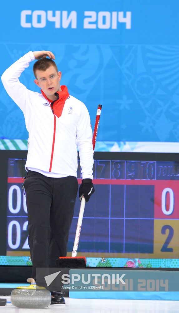 2014 Winter Olympics. Curling. Men. Day One