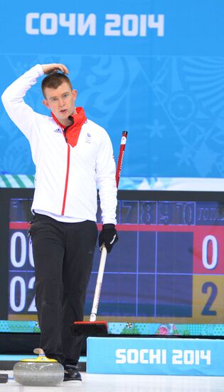 2014 Winter Olympics. Curling. Men. Day One