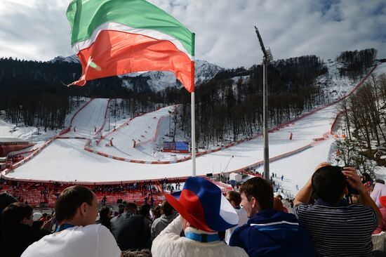 2014 Winter Olympics. Alpine skiing. Women. Super combined