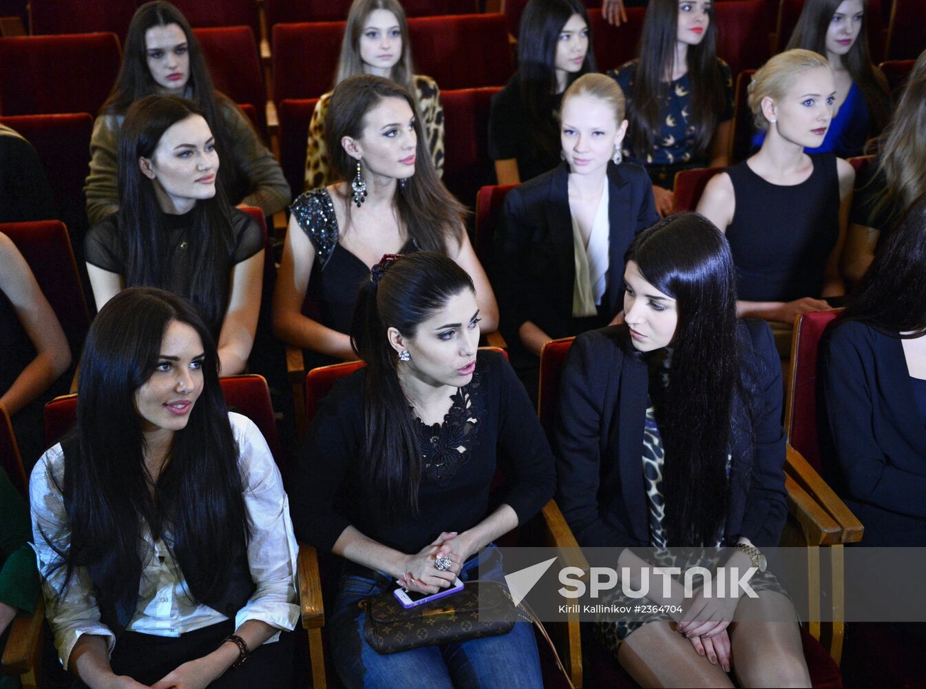 Miss Russia 2014 pageant contestants attend musical "Count Orlov"