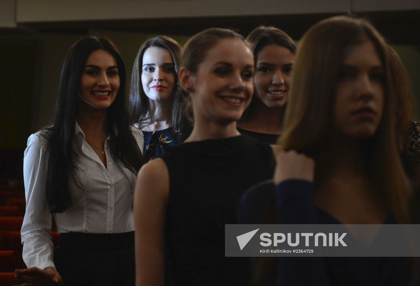 Miss Russia 2014 pageant contestants attend musical "Count Orlov"