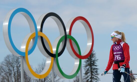 2014 Winter Olympics. Cross-country skiing. Sprint. Training sessions
