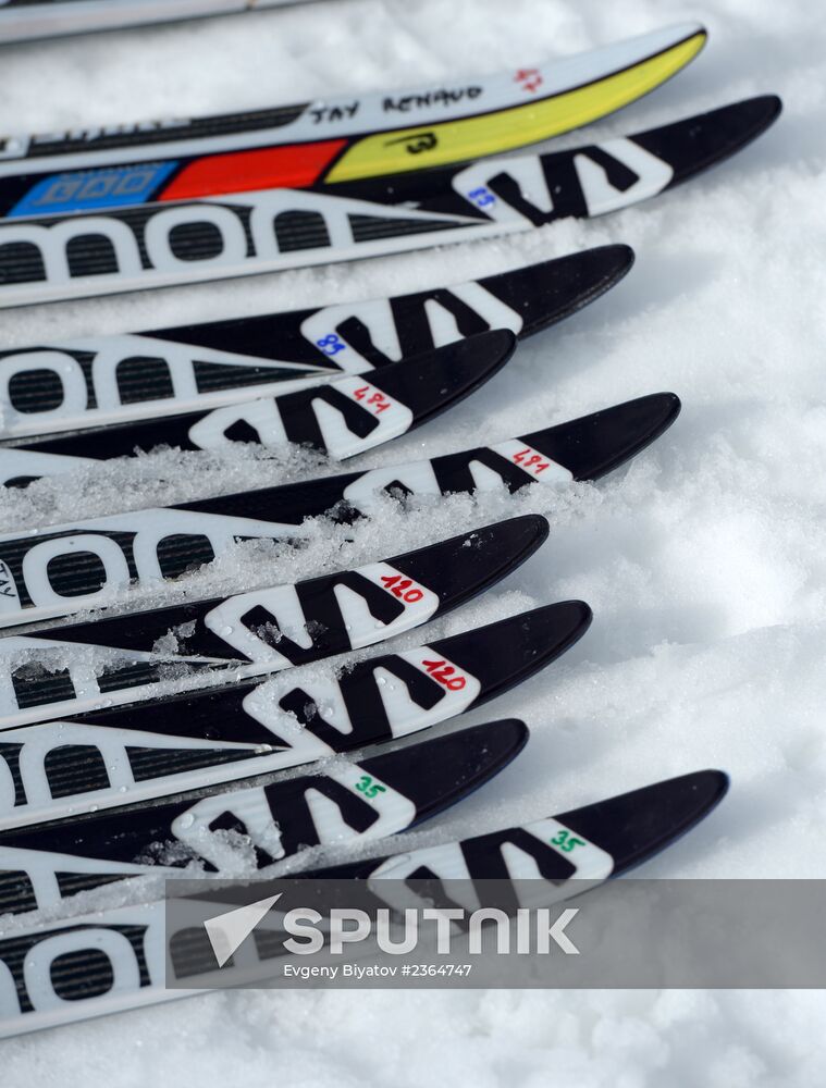 2014 Winter Olympics. Cross-country skiing. Sprint. Training sessions