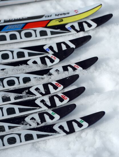 2014 Winter Olympics. Cross-country skiing. Sprint. Training sessions