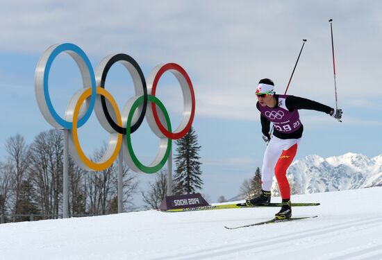 2014 Winter Olympics. Cross-country skiing. Sprint. Training sessions